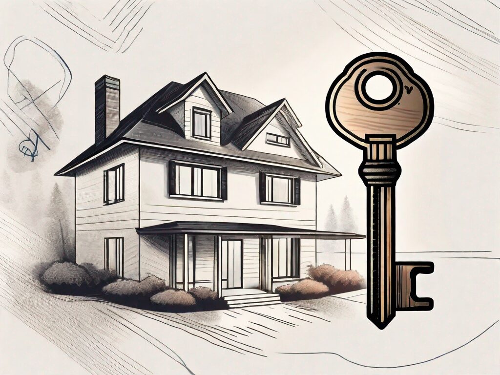 A house with a key and a signed document