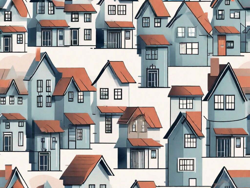 A variety of stylized houses