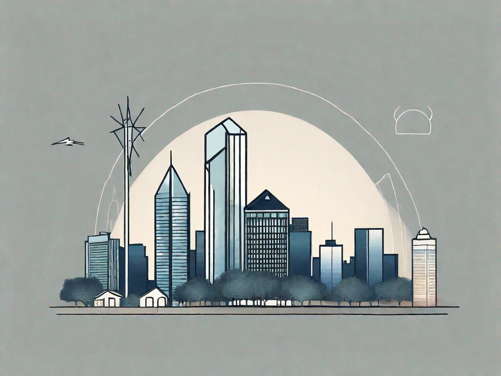 A dallas skyline with various buildings