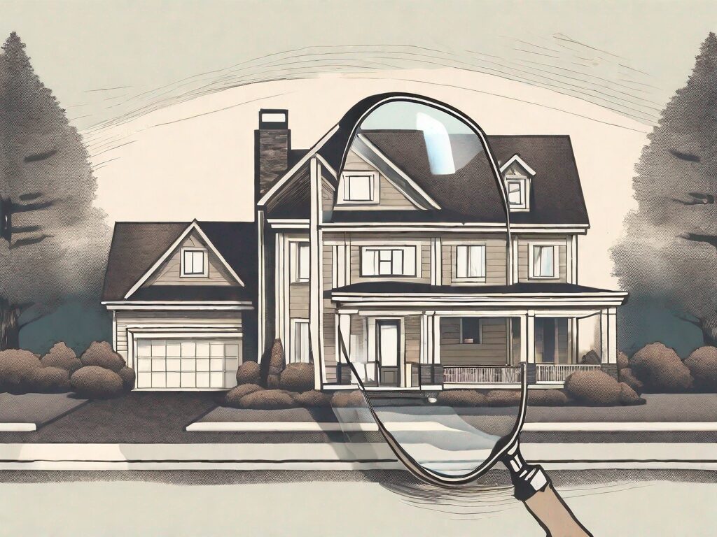 A traditional house in lexington with a magnifying glass hovering over it