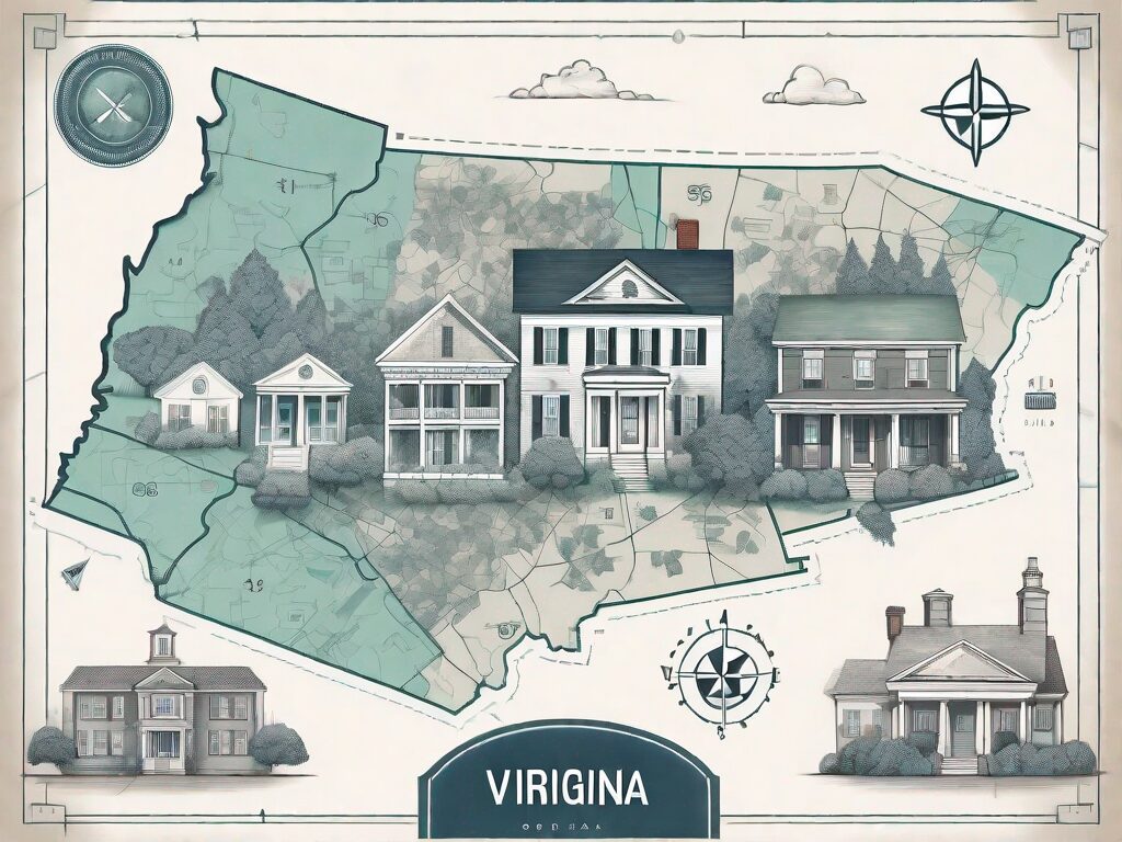 A detailed map of virginia