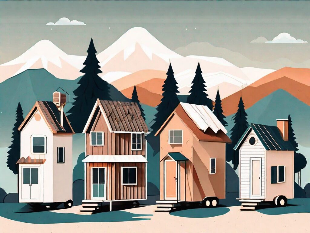 A variety of tiny houses in different designs and styles