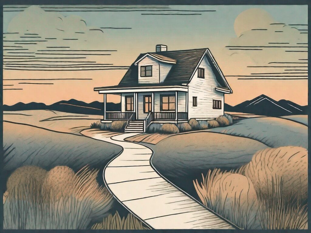 A quaint house surrounded by north dakota's unique landscapes