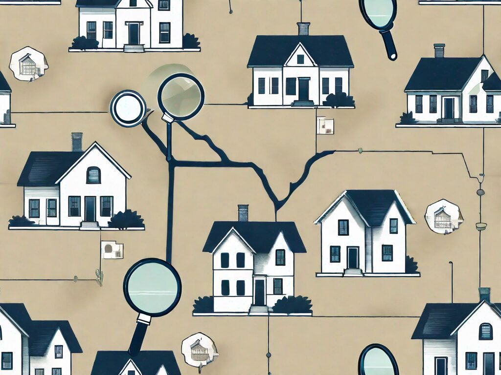 A few different styled houses placed on a map of south carolina
