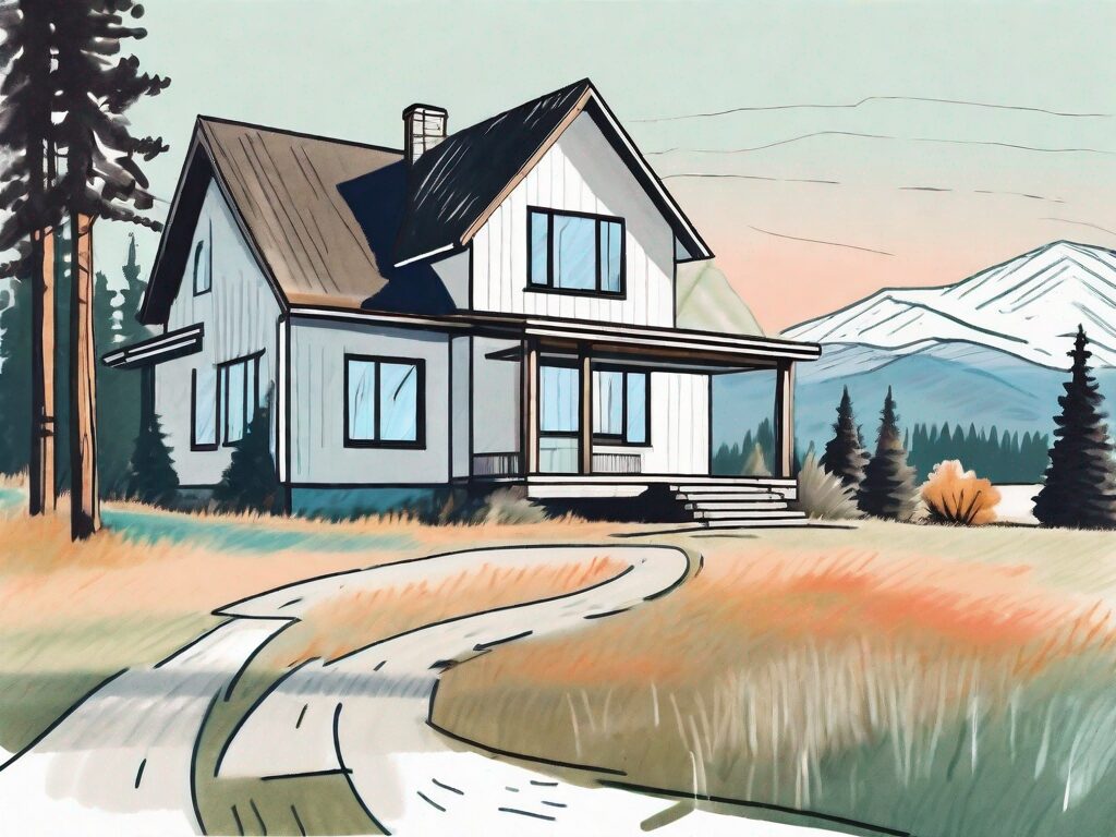 A montana landscape with a house