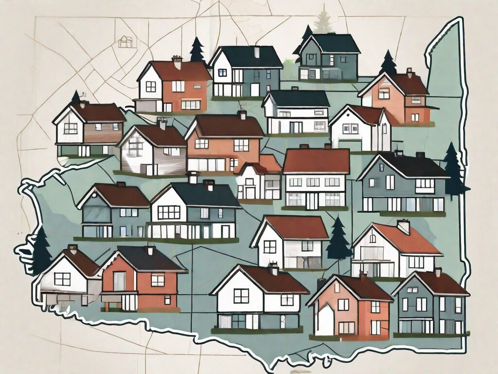 A variety of stylized houses representing different mls companies