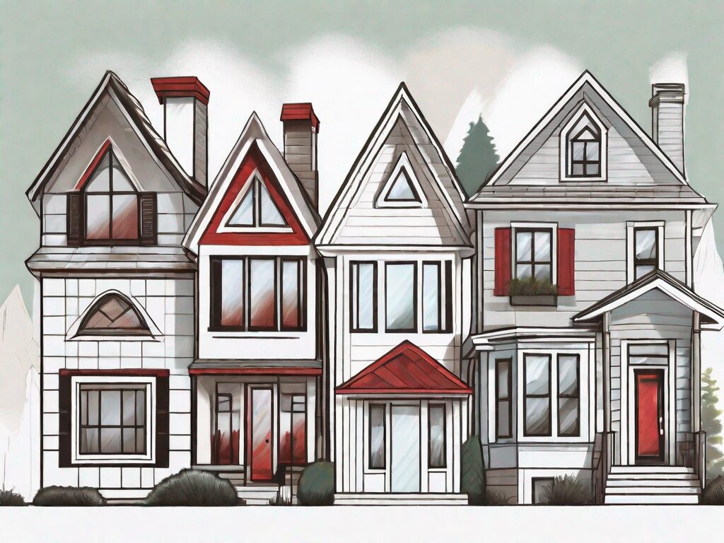 Four different styles of houses