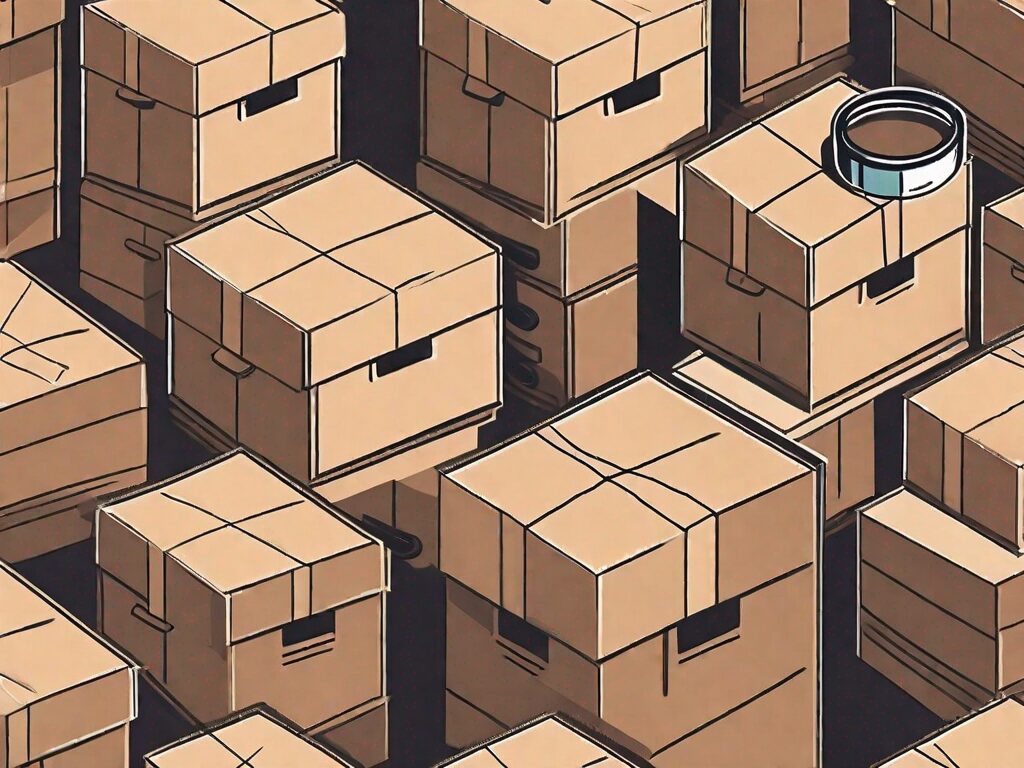 Various sizes of moving boxes stacked neatly
