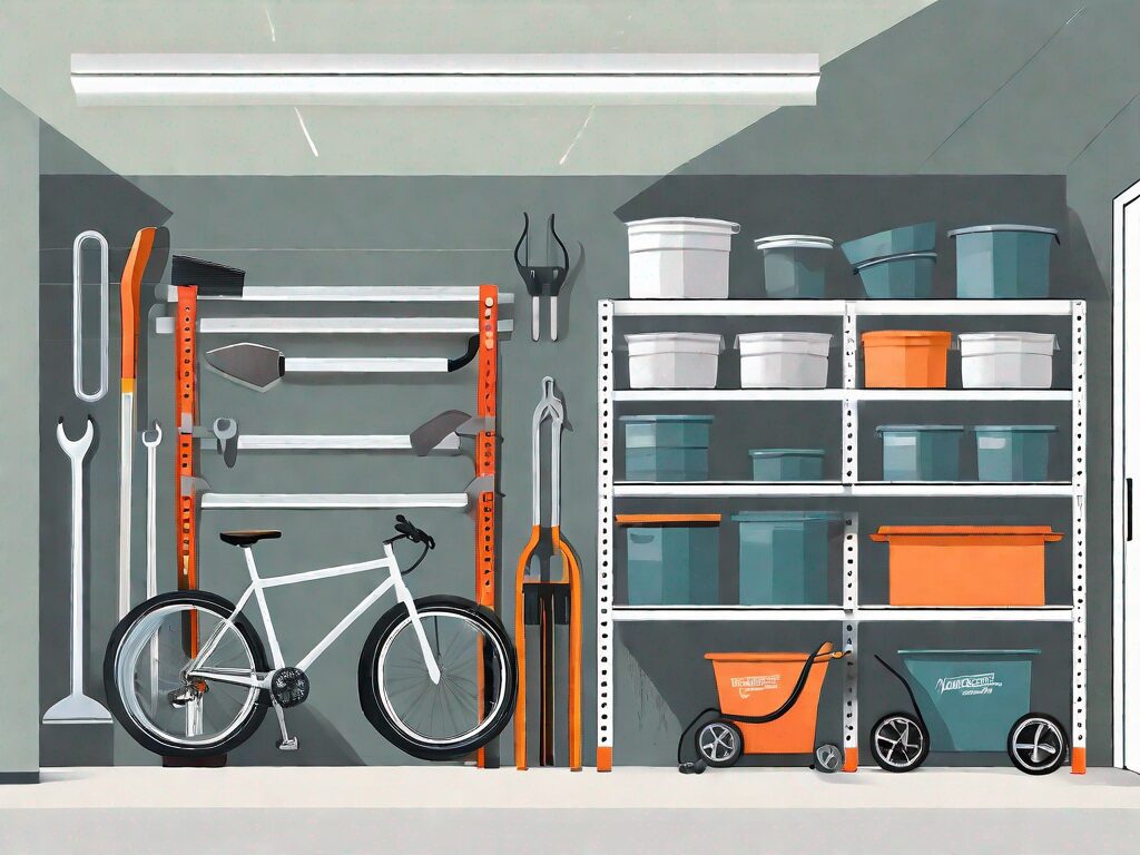 A well-organized garage with updated features like modern storage systems