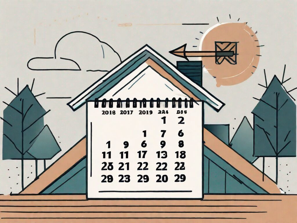 A calendar with a house icon on one date and an arrow extending it to a later date