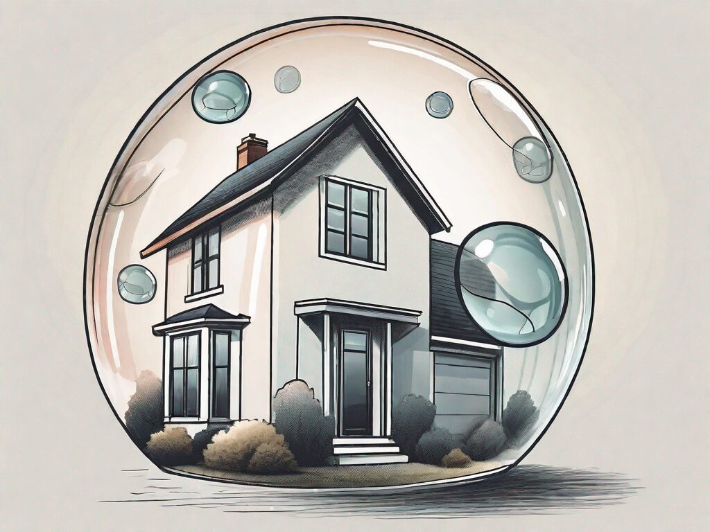 A house with a protective bubble around it