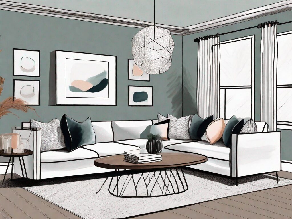 A living room with noticeable upgrades such as a fresh coat of paint