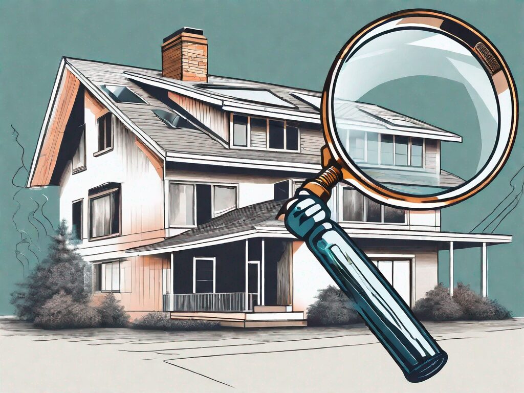 A magnifying glass hovering over a house