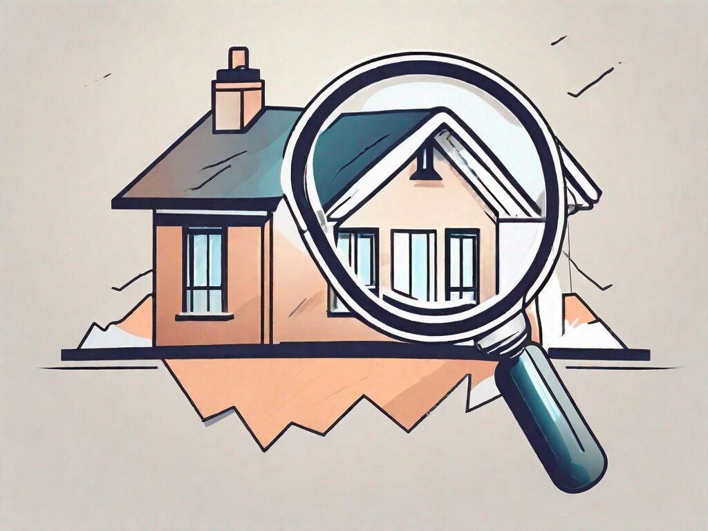 A magnifying glass hovering over a house