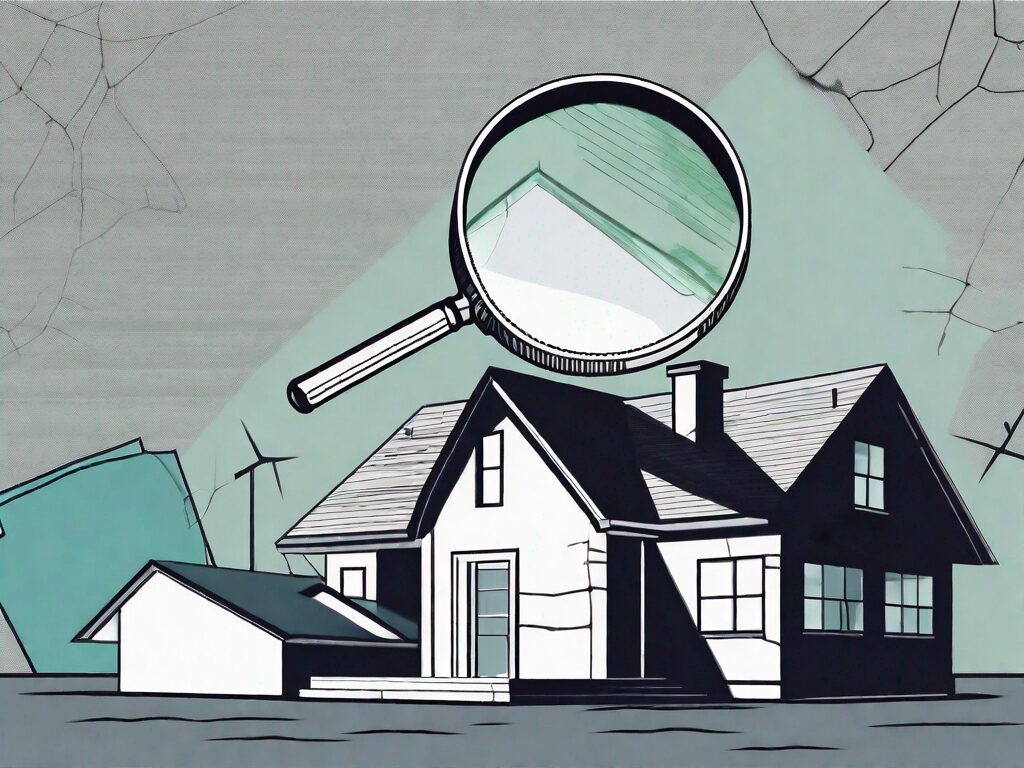 A house with a magnifying glass hovering over it