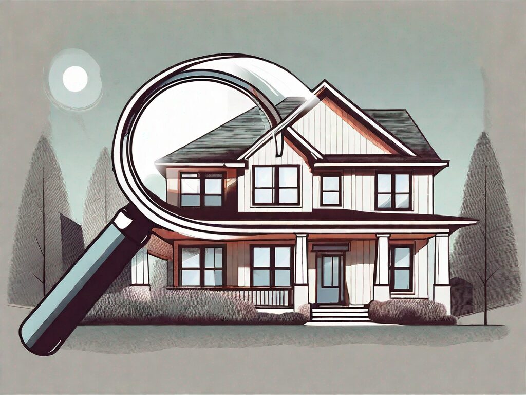 A typical home in atlanta with a magnifying glass hovering over it