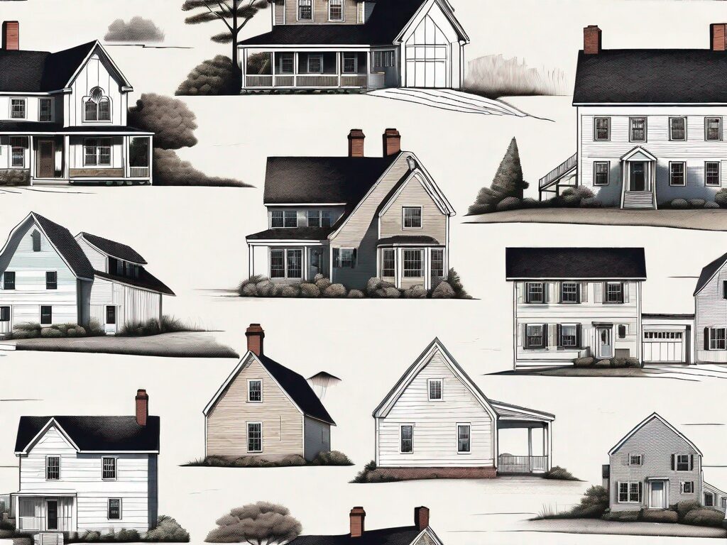 A variety of architectural styles of houses