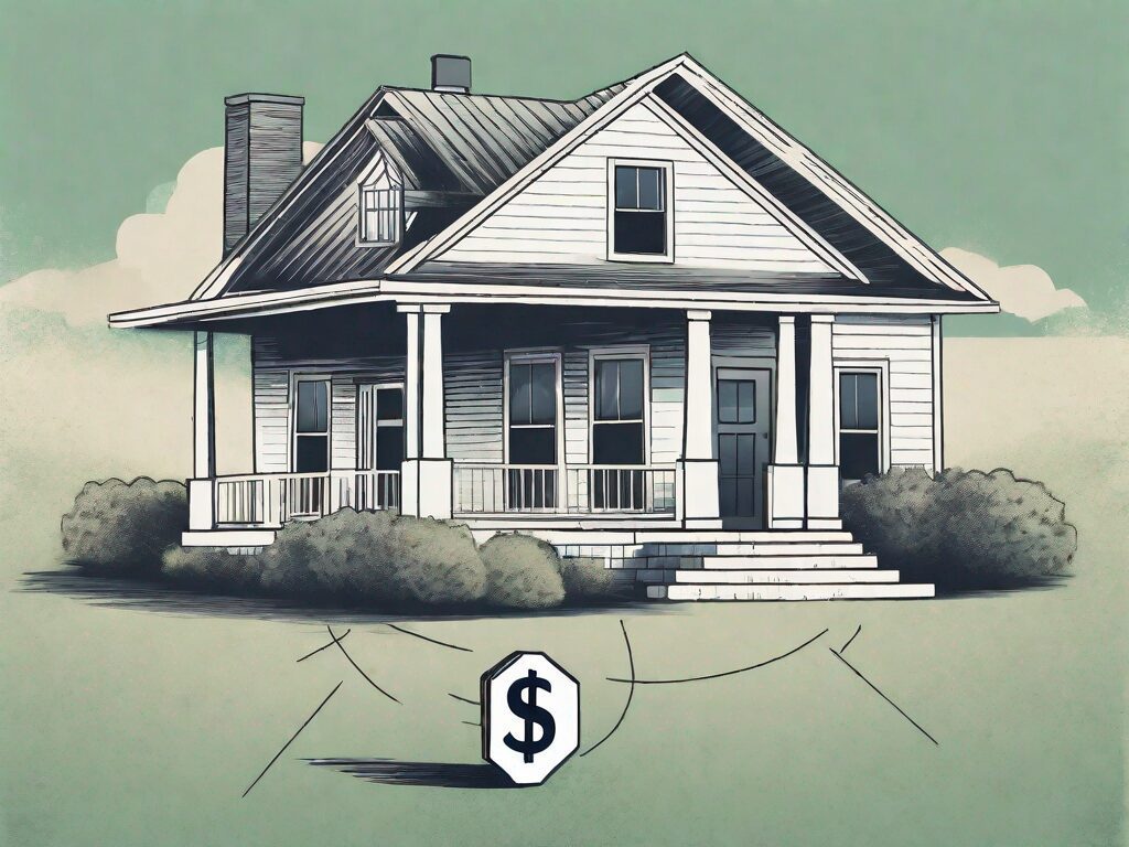A traditional kansas home with a large dollar sign hovering over it