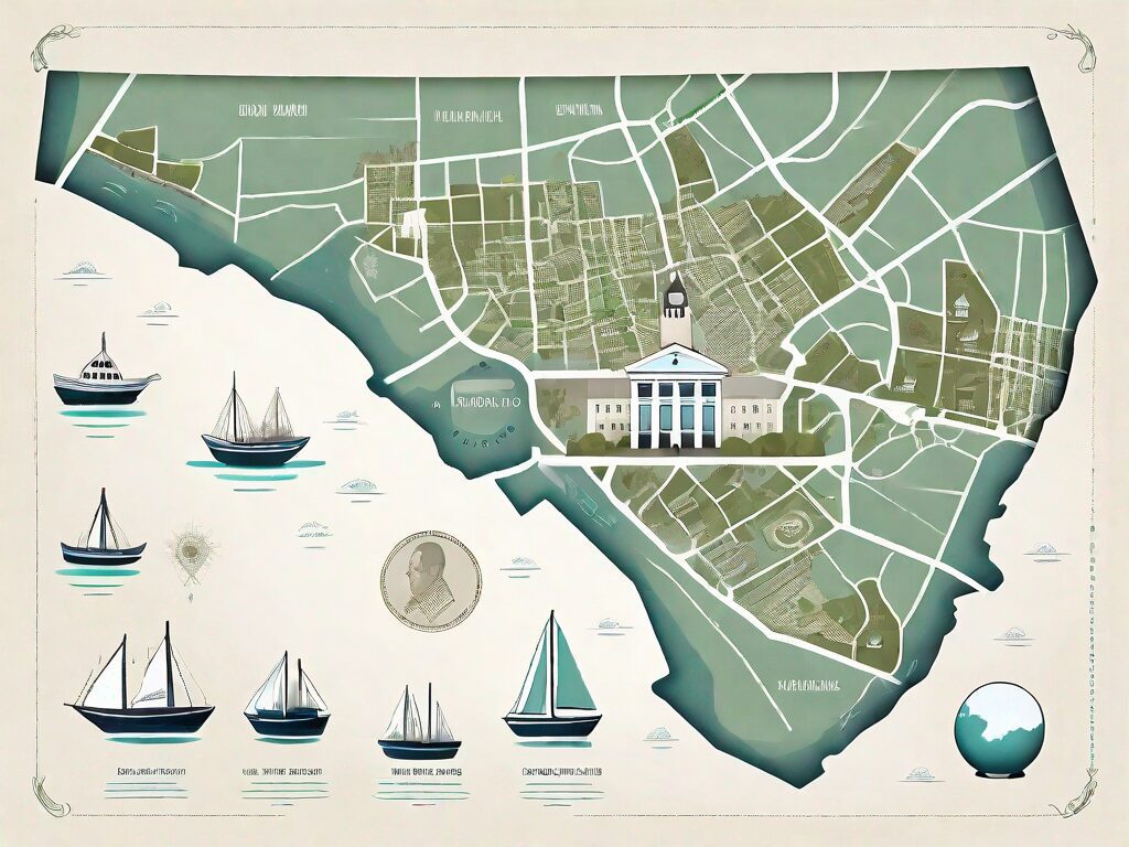A detailed map of rhode island with symbolic icons representing various real estate properties