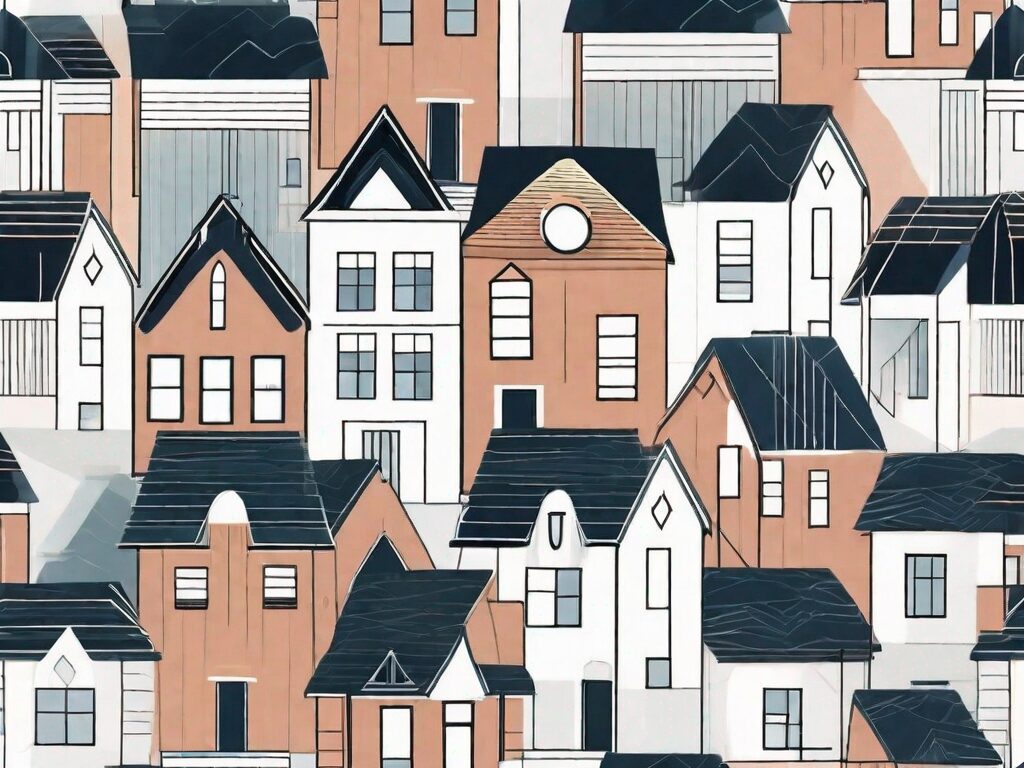 A variety of stylized houses