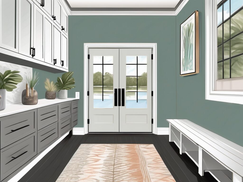 A transformed mudroom in a florida-style house