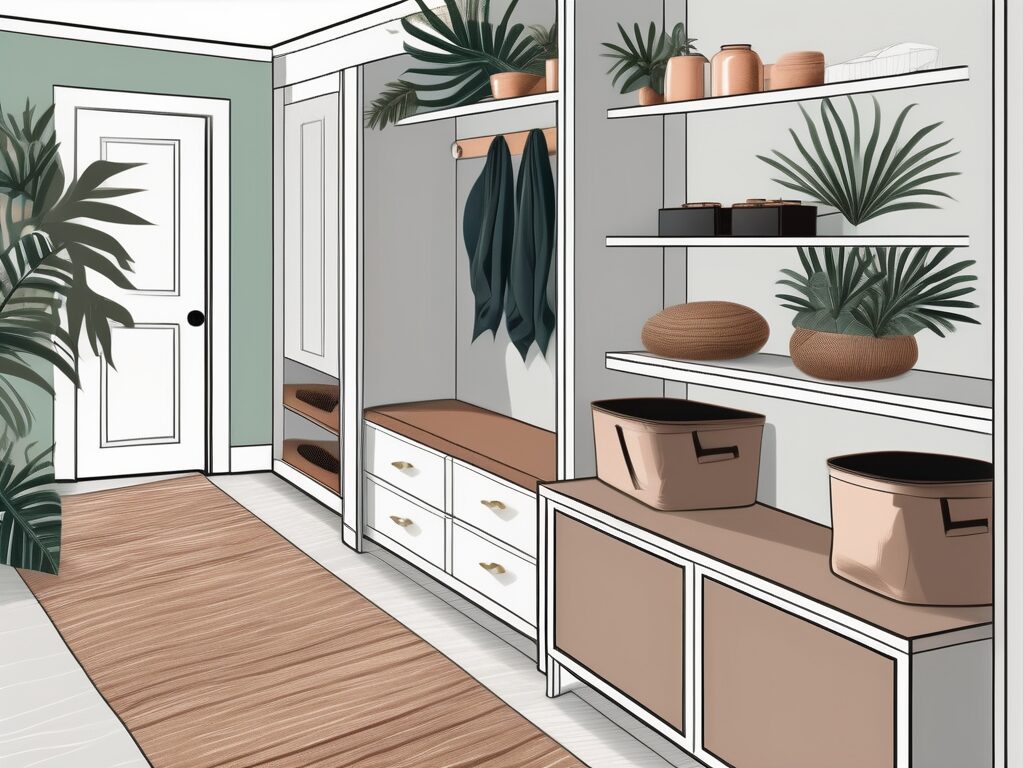 A transformed mudroom with modern renovations and high-end features