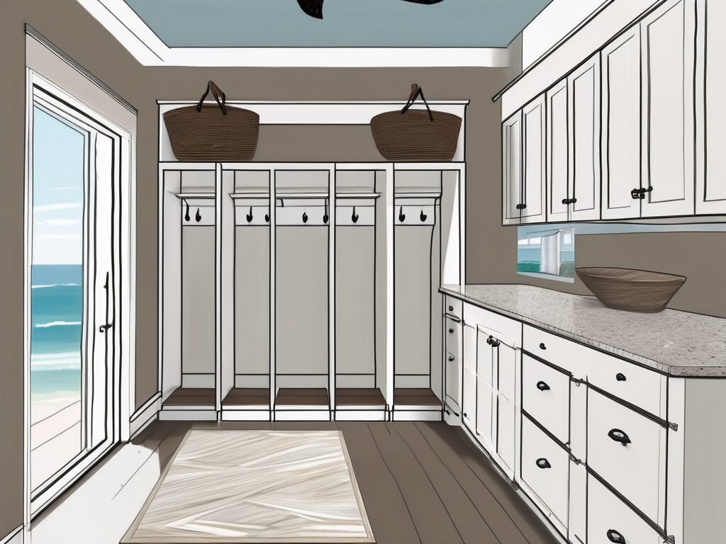 A transformed mudroom in a beach house