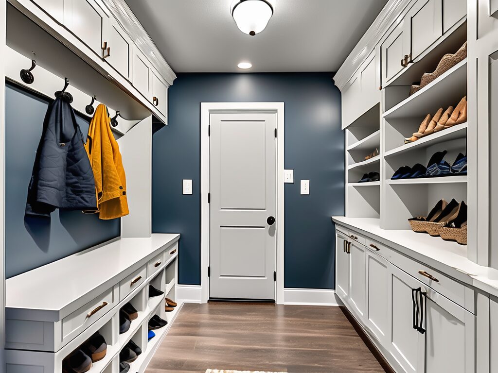 A transformed mudroom in a house in new port racy