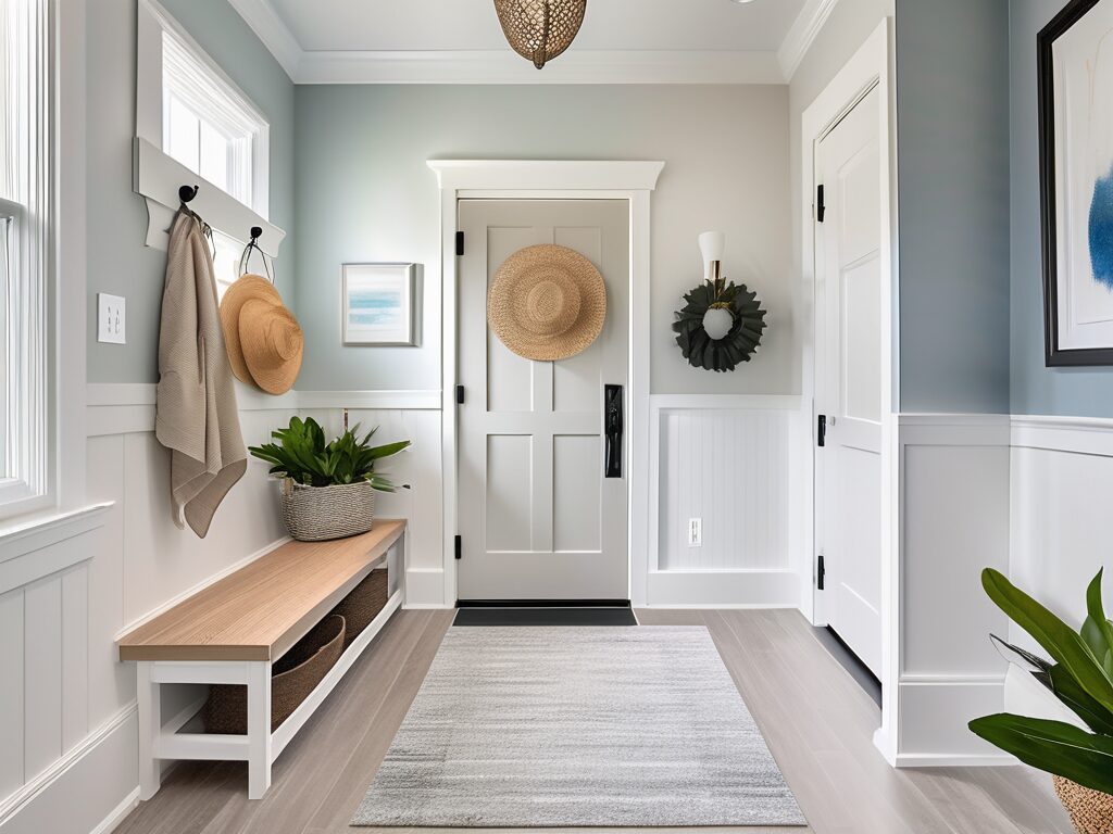A transformed mudroom in a house