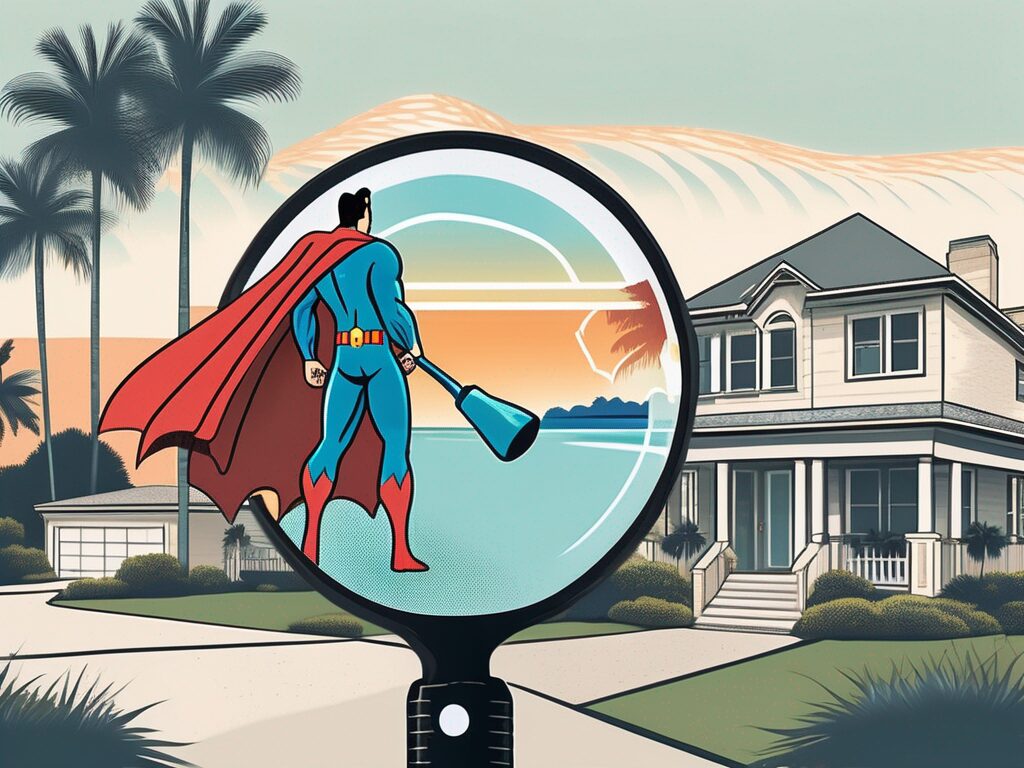 A superhero cape and a detective's magnifying glass