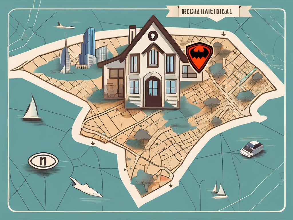 A superhero cape and a detective badge lying on a map of marco island