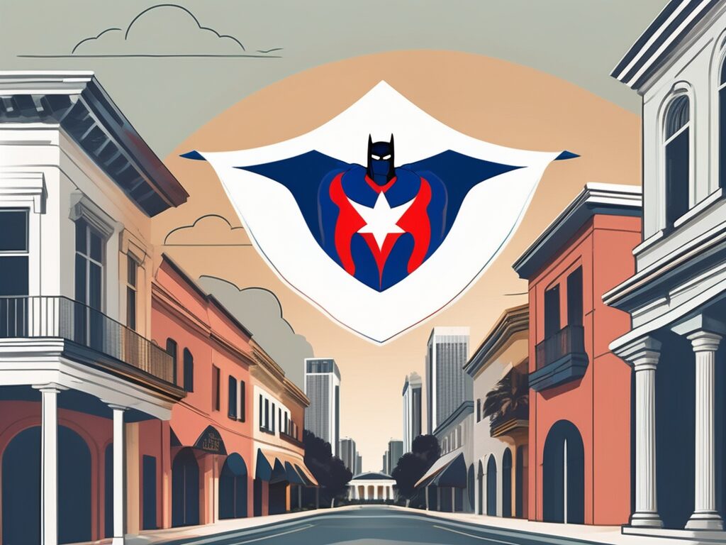 A superhero cape and a team emblem